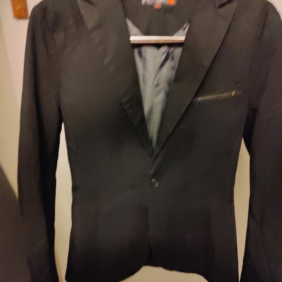 G BY GUESS TUXEDO BLAZER WITH LAPEL, BLACK, BEAUTIFUL! FORMAL OR CAUSAL. UNISEX - Picture 4 of 13